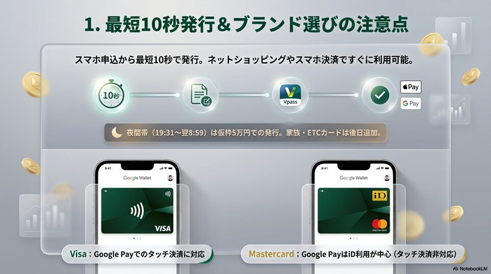 1. 三井住友カード（NL）とは？基本情報と特徴まとめ「最短10秒の即時発行！アプリですぐに使える」