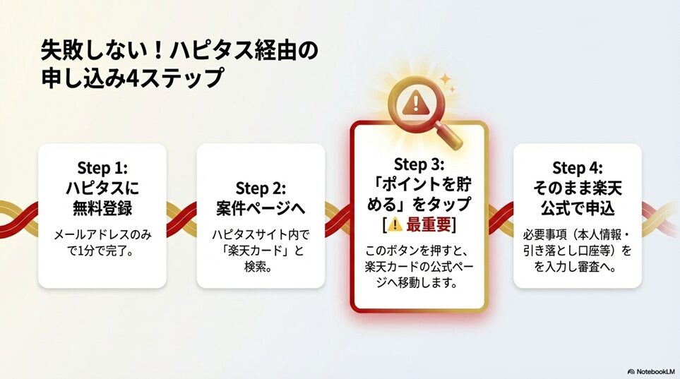 最新の楽天カード入会キャンペーン・紹介キャンペーン情報(2026年版)「【裏ワザ】ポイントサイト「ハピタス」経由でポイントを二重取りする方法」