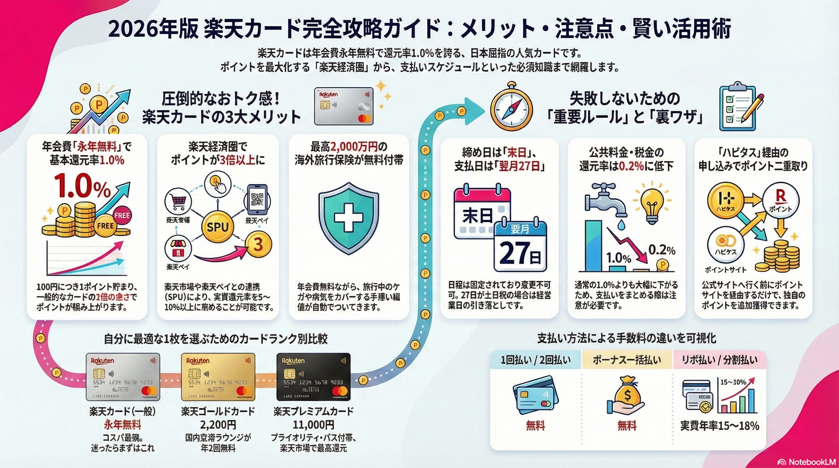 楽天カード完全ガイド2026！還元率・メリット・デメリットから締め日・問い合わせ先まで徹底解説