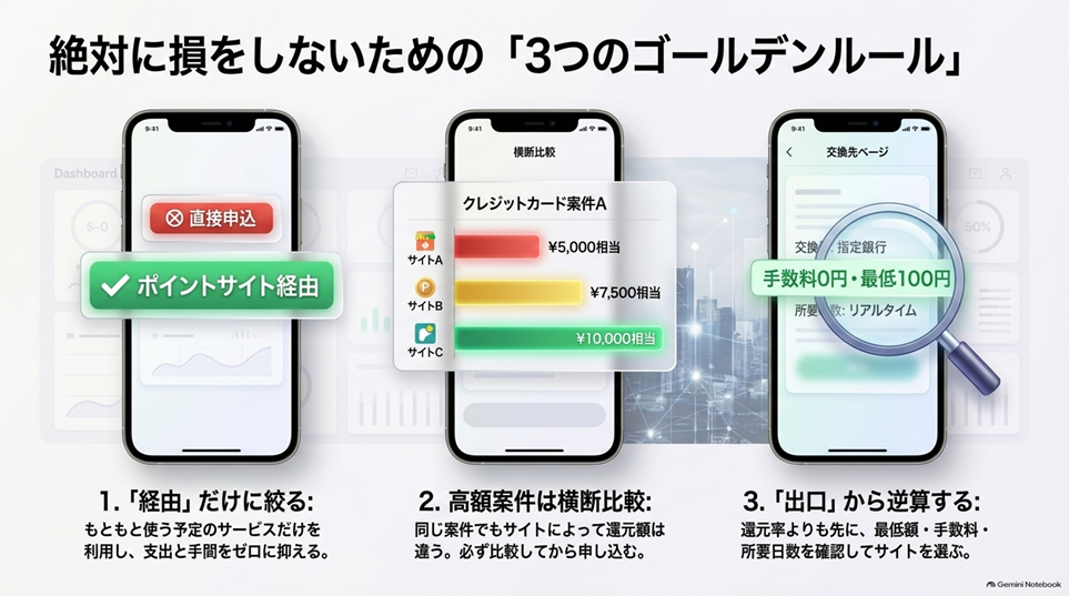 ポイントサイトを続けるなら:損しない最小ルール3つ